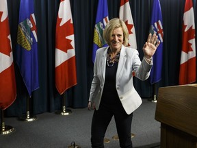 Premier Rachel Notley speaks to the media ahead of a trip to Washington, D.C., this week.