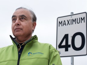 Edmonton Federation of Community Leagues  community development advisor Habib Fatmi. The federation has launched a campaign to have residential speed limits reduced to 40 km/h.
