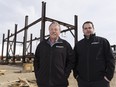 Phoenix Industrial's President Jim Adams (left) and VP Operations Kelly Adams pose for a photo at the company's site in Nisku on Thursday, April 21, 2016.