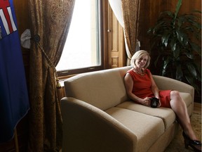 Premier Rachel Notley in her office at the legislature, April 19, 2016. It has been one year since the New Democrat Party formed Alberta's government.