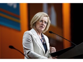 Alberta Premier Rachel Notley gives a speech during the 2016 NDP Federal Convention in Edmonton on Saturday, April 9, 2016.