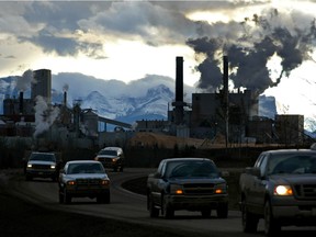 Hinton pulp mill, site of Canada's first commercial plant producing adhesives from lignin, a resin extracted from wood.
