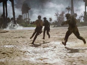 A screen capture from the official trailers for Rogue One: A Star Wars story