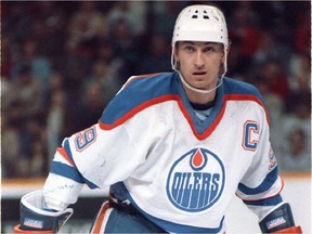 Wayne Gretzky as a member of the Edmonton Oilers in the 1980s.