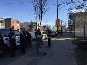 Police are investigating a stabbing on 124 Street, on Saturday April 16, 2016.
