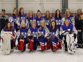 Edmonton WAM! ringette team photo with head coach Ralph Bell, left. (Supplied)