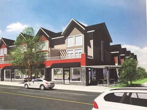 A 10-unit row housing complex proposed for West Jasper Place. The units will be built by Caliber Master Builder.