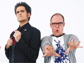 For comedy roles on Tiny Plastic Men, Edmonton's Mark Meer, left, and Chris Craddock are going head to head for the Best Performance by an Alberta Actor Rosie award May 7 in Calgary.