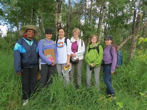 Group of EALT volunteers surveying species at Golden Ranches.