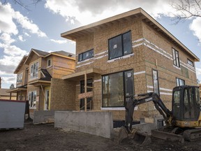 Infill houses under construction earlier this year in Westmount.