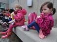 A 2013 file photo shows children from the Malmo Preschool enjoying a snack outside the Muttart Conservatory after a field trip to see Putrella, the corpse flower. Alberta should invest more extensively in early childhood education so all children can experience enriched learning in the  critical early years, writes Siobhan Vipond.