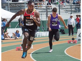 B.C. won the 4x100 metre mens senior relay at the Canadian Track and Field champions in Edmonton on July 5, 2015.
