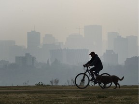 Smoke from the Fort McMurray area and surrounding fires blanketed the Edmonton area Thursday, prompting a health warning as air quality deteriorated on May 19, 2016.