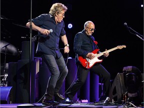 Roger Daltrey, left, and Pete Townshend of the Who perform at Rexall Place on Sunday, May 8, 2016.