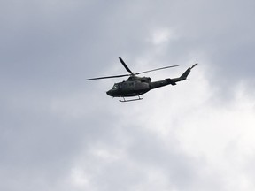 At least four helicopters, including one from CFB Comox, were searching near Revelstoke, B.C., Sunday for a single-engine plane travelling to Edmonton from Penticton, B.C.