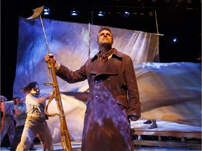 Doug Mertz (centre) as Ahab in Studio Theatre's production of Or The Whale at the Timms Centre for the Arts.