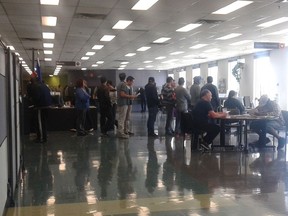 A job fair Tuesday at Argyll Centre  attracted hundreds of applicants hoping for jobs to help rebuild Fort McMurray.