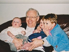 John Beckingham (middle), aka Poppa Beck, with his grandchildren in 2004.