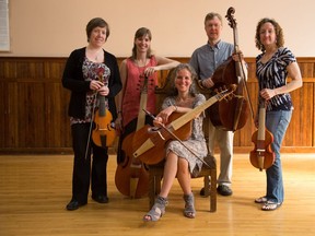 From left, Sarah Poon,  Joëlle Morton,  Josephine van Lier (seated),  Colin Ryan, Jennifer Bustin. performers involved in the Early Music Festival.