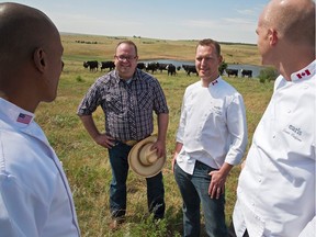 (From left) Earls chef Del Diseko, Earls beef purchaser Dave Bursey, chef Ryan Stone and chef Scott Rolfson. Earls will only serve Certified Humane beef in its restaurants.