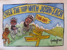 Retired Edmonton Journal cartoonist Yardley Jones created this art work to help Josh Comeau, 15, and Zach Riauka, 19, raise funds to help CASA build a $24-million centre to serve children, adolescents and their families with mental health issues.