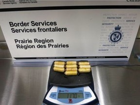 UPLOADED BY: Paige Parsons ::: EMAIL: pparsons:: PHONE: 7804295202 ::: CREDIT: Canada Border Services Agency ::: CAPTION: Cocaine pellets seized at the Edmonton International Airport by the Canada Border Services Agency.