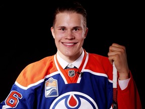 Jesse Puljujarvi poses for a portrait after being selected fourth overall by the Edmonton Oilers in Round 1 of the 2016 NHL Draft on June 24, 2016 in Buffalo, N.Y.