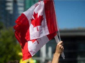 Canadian flags.