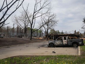 Wreckage in the Fort McMurray neighbourhood of Abasand on June 1, 2016.