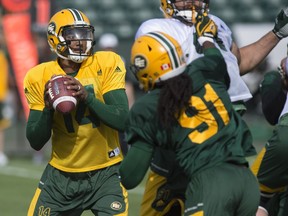 Quarterback James Franklin. Edmonton Eskimos training camp at Commonwealth Stadium on June 2, 2016.