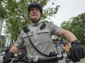 Edmonton Transit bike patrol peace officer Andrew Wiebe.