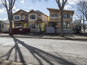 Infill houses under construction in the Westmount community.