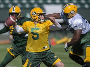 Quarterback Jordan Lynch. Eskimos training camp at Commonwealth Stadium.