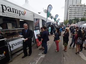 People line up at Taste of Edmonton in July 2015.