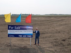 File: Jeff Grobman, VP Industrial at the Edmonton office of commercial real estate broker Colliers Macaulay Nicolls, poses for a photo at the future site of Edmonton Energy Technology Park.
