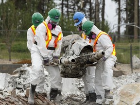 Team Rubicon recovers motorcycle that belonged to Quentin Thomas who died shortly after being evacuated from Fort McMurray.