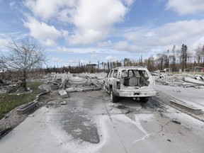 Wildfire destruction is seen in the Wood Buffalo neighbourhood in Fort McMurray, Alta., on Friday June 3, 2016.