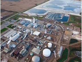 An aerial view of Agrium's Redwater fertilizer plant in Alberta's Industrial Heartland, just north of Fort Saskatchewan, Alta. on October 4, 2013.