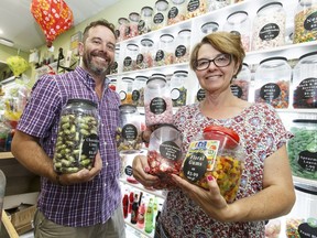 Kathy and Nigel Prosser run Be-a-Bella, a candy and gifts shop, at 6510  112 Avenue in Edmonton The store stocks many candy products from the United Kingdom.