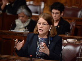 Health Minister Jane Philpott  testifies about the federal government's controversial bill on assisted dying before the  Senate in Ottawa, Wednesday, June 1, 2016.