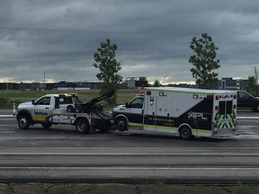 A pedestrian is dead after being hit by an ambulance in south Edmonton.