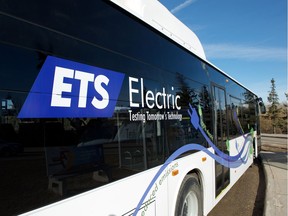 One of three electric buses tested in Edmonton.