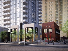 Renderings of The HAT, a rental project in the works for Calgary's East Village by Cidex Group.