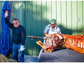 Nova Hotels owner Mike Mrdjenovich supplied a bison for Pinot on the Patio.