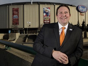 Northlands president and CEO Tim Reid poses for a photo outside Rexall Place in Edmonton on Feb. 16, 2016.