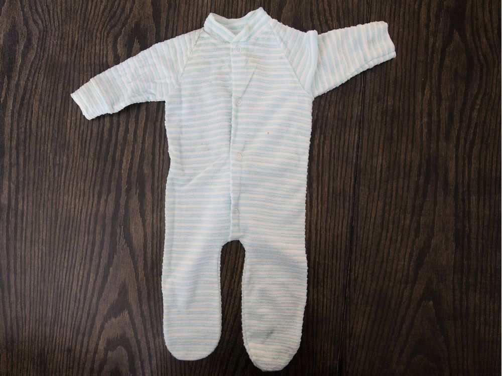 An infant sleeper, one of the mementoes of the baby boy Jessica Demetrick gave up for adoption.