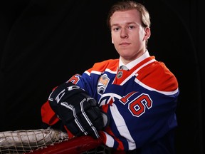 Tyler Benson poses for a portrait after being selected 32nd overall by the Edmonton Oilers during the 2016 NHL Draft on June 25, 2016 in Buffalo, N.Y.