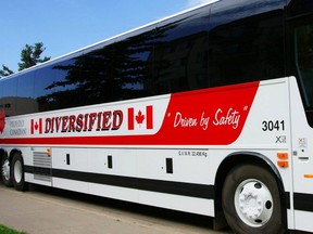 A Diversified Transportation Ltd. bus was filmed heading the wrong way on Highway 63. The company has launched an internal investigation into the incident.