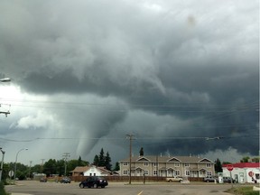 A tornado warning was issued for Ponoka, Rimbey and Maskwacis Thursday afternoon on June, 30, 2016.
