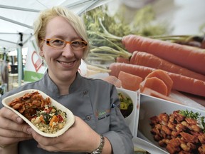 Allana Sykes of Allden Foods has a booth with frozen gourmet meals at the 124 Grand Market, held Thursdays 4 p.m. to 8 p.m. on 124 St. and 102 Ave.